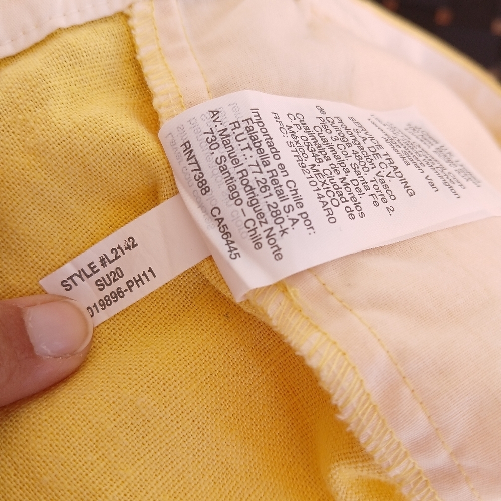 J. Crew Linen Yellow Scalloped Hem Shorts - Picture 8 of 8